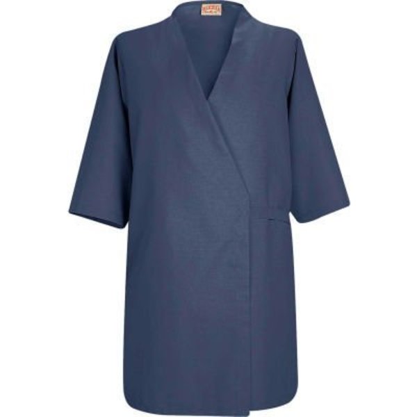 Vf Imagewear Red Kap® Collarless Butcher Wrap W/o Pockets, Navy, Polyester/Combed Cotton, 3XL WP18NVRG3XL